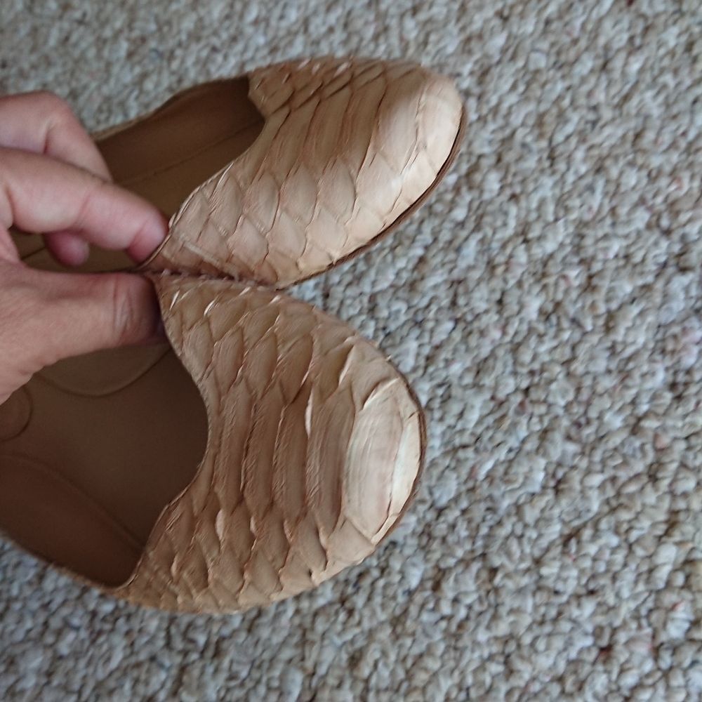 Alexandre Birman Scalloped Python Flat Pink Beige… - image 7